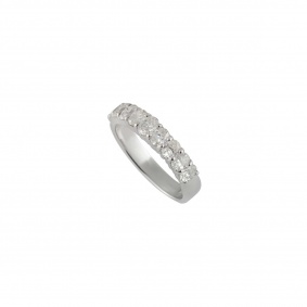 14k White Gold Diamond Half Eternity Ring 1.08ct